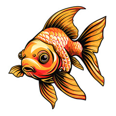 Goldfish. Vector illustration of a goldfish isolated on white background.