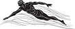 Glide Genius Iconic Swim Symbol Splash Sprint Emblematic Logo Design