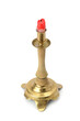 candlestick and candle isolated on a white