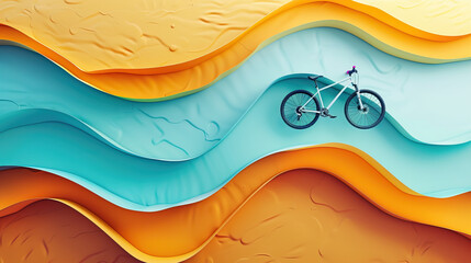Wall Mural - World bicycle day concept International holiday june 3, 3d bicycle on pastel background Environment preserve. blur nature background, banner, card, poster with text space