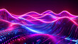 © Mridul - Abstract vibrant neon pink light waves with a futuristic glow background