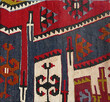 Turkish kilim with natural colors in traditional patterns