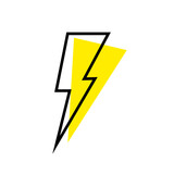 Fototapeta Sypialnia - Lightning icon. Abstract linear lightning icon.