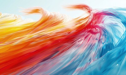 Abstract shot of waterski ropes and handles on a white background, blurred motion