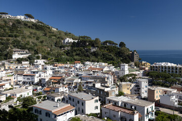 Wall Mural - Aerial view of Lacco Ameno, a coastal village in the Ischia Island