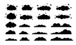 © Olga Voron - Big set of different black vector simple clouds silhouette isolated on white background