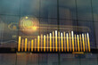 Business elements charts in gold. Bitmap illustration.
