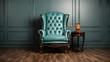 wingback blue couch n a room photo UHD Wallpaper