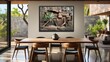 design with photoframe and table  UHD Wallpaper
