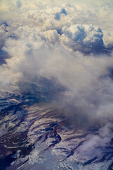 Wall Mural - beautiful view of the landscape from the window of an airplane.