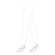 Stocking hosiery Invisible length hose. Fashion accessory clothing technical illustration. Vector, side view for Men, women, unisex style, flat template CAD mockup sketch outline isolated on white