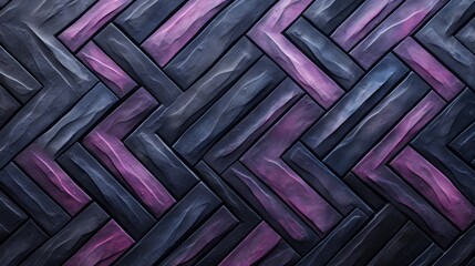 Sticker - zigzag with purple, blue, pink and white lines on a black background