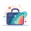© Suralai - flat vector illustration of a briefcase for work, stylised, abstract, minimal, clean design, web design, graphic design,generative ai