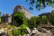 Ruins of an ancient gymnasium in the abandoned town of Termessos, currently located near Antalya, Turkey
