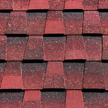 Crimson Canopy: A Close-Up Of A Roof With Red Shingles