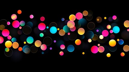 Wall Mural - colorful polka dots on a black background, in the style of animated gifs, free associative, toycore