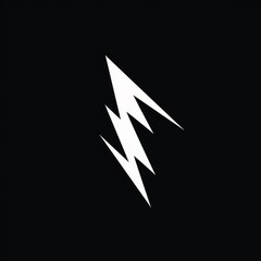 Poster - a white and black lightning strike illustration on a black background