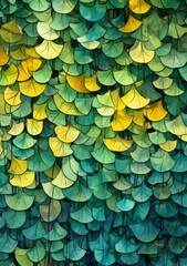 Sticker - green and yellow leaves abstract background