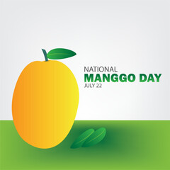 vector graphic of national mango day good for national mango day celebration. flat design. flyer design.flat illustration. design simple and elegant