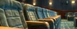 Four rows of cinema seats arranged neatly