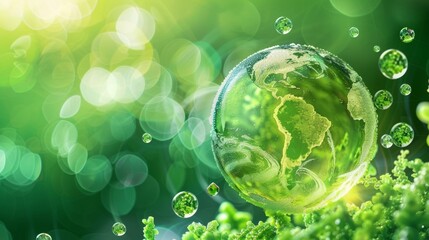 an infographic displaying the benefits of using microalgae as a biofuel source. vibrant visuals and 