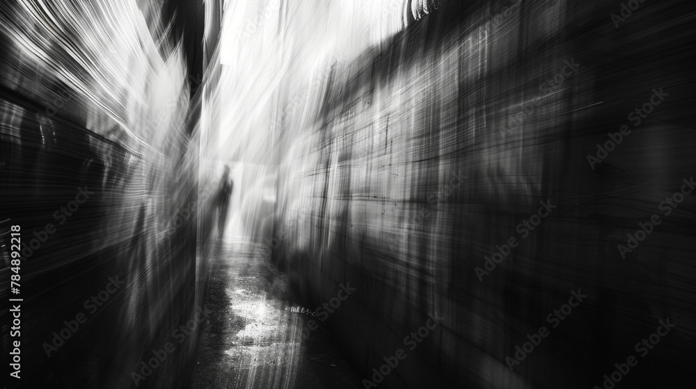 Disoriented Background Reference As the background blurs into streaks of light and shadow a sense of ...