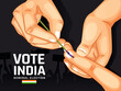 illustration of a hand with a voting sign of India. Indian General Election illustration vector on elections in the India. Election and Social Poll Concept