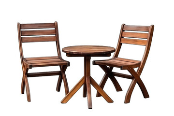 Wooden table and chair png