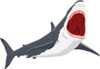 Shark with open mouth flat vector illustration