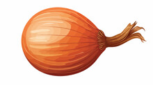 Whole Bulb Brown Onion Icon. Cartoon Illustration O