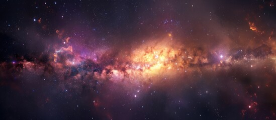 Wall Mural - view the mesmerizing beauty of a distant galaxy, showcasing a plethora of shimmering stars orbiting 