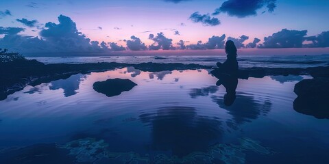 Canvas Print - natural water environment at dusk