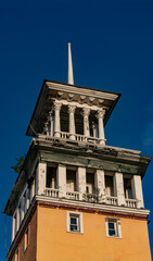 The top of the river port building.