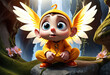 Small cute baby angel. Generative AI