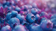 Close up of a vibrant pile of electric blue blueberries glistening with water droplets a beautiful display of natural foods packed with antioxidants and vitamins