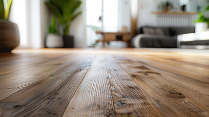 Wall Mural - close up of beautiful wooden floor in living room