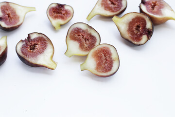 Sticker - Fresh figs on white background.