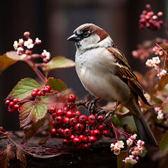 Canvas Print - bird on a branch