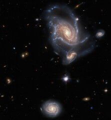 Wall Mural - Spiral galaxy NGC 1356 in outer space.