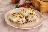 Fototapeta Kuchnia - Grilled cuttlefish in the plate