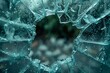 Close-up shot of shattered glass texture