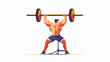 Strong bodybuilder sportsman lifting heavyweight barbe