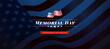 Memorial Day of the USA Vector Design with Typography Lettering on Darkened American Flag Background. National Patriotic Celebration Illustration for Banner, Greeting Card, Flyer or Holiday Poster.