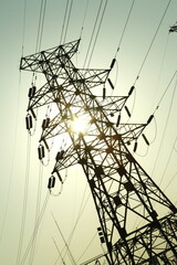 Wall Mural - High voltage electric tower line