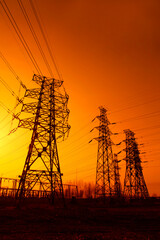 Wall Mural - high voltage electric tower line