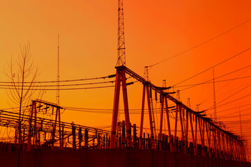 Wall Mural - high voltage electric tower line