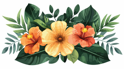 Beautiful flower and leafs garden icon vector illustr