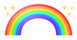 キラキラと輝く大きな7色の虹のイラスト
