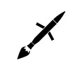 Missiles rocket icon. Atomic warhead silhouette. Vector illustration.