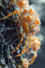 Sticker - Intricate Fungal Formations in a Captivating Natural Mosaic description:This captivating close-up image showcases the intricate and visually striking